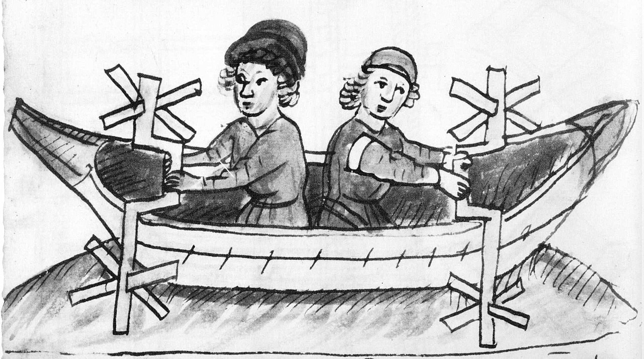 قایق با چرخ های پدالی در قرن 15